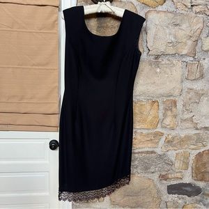 Elegant Beaded Black Dress